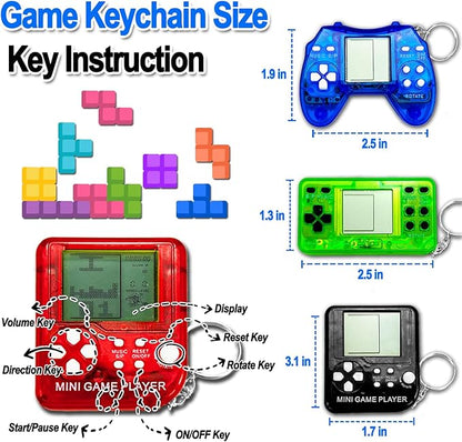 12Pcs Video Game Keychain, Gamer Party Favors Video Game Party Supplies for Kids, 3 Styles Mini Game Console for Kids Backpack, Birthday Party, Classroom Prizes