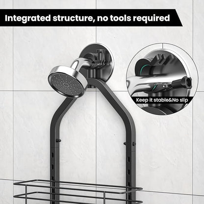 Shower Caddy Hanging, Adjustable Anti-Swing-Over The Shower Head Caddy, 3 Tier Height Bathroom Storage Organizer Bathroom Shelves Basket Rack Shower Caddies (3Tier)