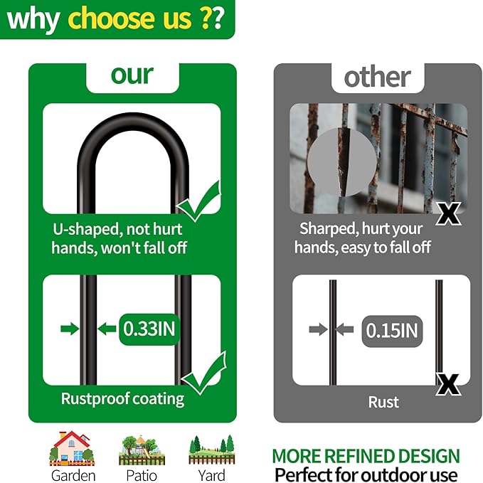 Metal Decorative Garden Fence, 26" Wide x 32" High (9 Panels + 1 Gate) Total Length 21.6 ft, No Dig Dog Fence Outdoor for Yard, Rustproof Animal Barrier Fencing, Garden Edging Border for Yard