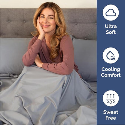 Cal King Size 4 Piece Sheet Set - Comfy Breathable & Cooling Bed Sheets Set - Hotel Luxury Bedding for Women, Men, Kids, Teens, Boys & Girls - Deep Pockets, Soft, Wrinkle Free - Oeko-Tex - Steel Blue