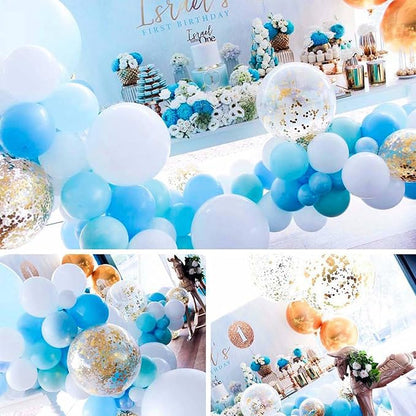 PartyWoo Light Blue Balloons 50 pcs 12 Inch Baby Pastel Sky Aqua Blue Balloons for Graduation Baby Shower Gender Reveal Weddings Under the Sea Birthday Party Decorations Blue-Y20