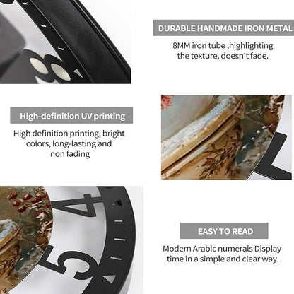 Wall Clock 10 Inch Silent Non-Ticking Modern Clocks Battery Operated - Analog Small Classic for Office, Home, Living Room,Bathroom, Kitchen, Bedroom, School,Snowman Clock