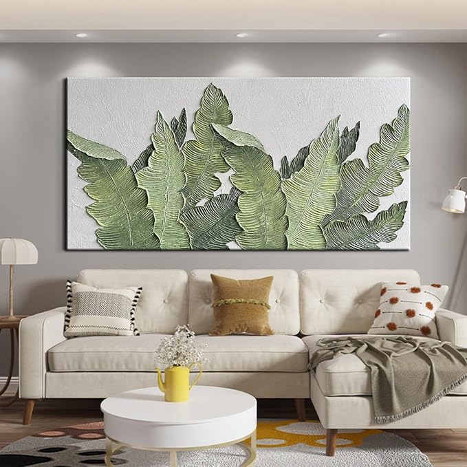 YaSheng Art-Canvas Wall Art with 3D Hand Painted Textured Modern Large Oil Painting Contemprary Aesthetic Floral Pictures for Living Room Bedroom DinningDecor (24x48inch, YS170)