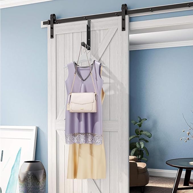Over The Door Hanger Folding Clothes Drying Rack, Folding Hanging Coat Rack for Indoor Laundry Room Compact Small Space Foldable Portable Clothing Hanger Hook Collapsible- 4 Pack （Black）