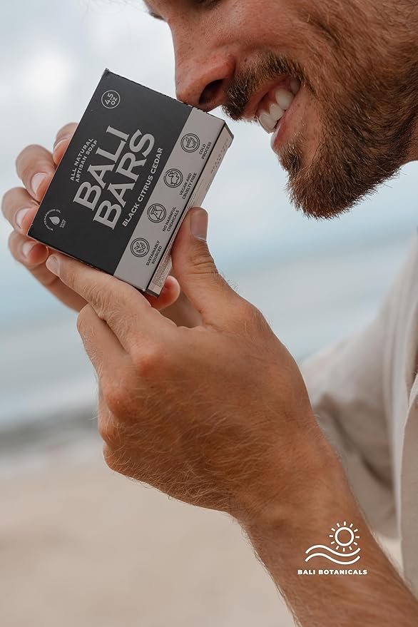 Mens Natural Soap Bar - Bali Bars Men All Natural Cold Process Castile Bath Body Soap Bar For Men with Premium Essential Oils Vegan Handmade (6pcs of 4.5oz Each) Gift Set
