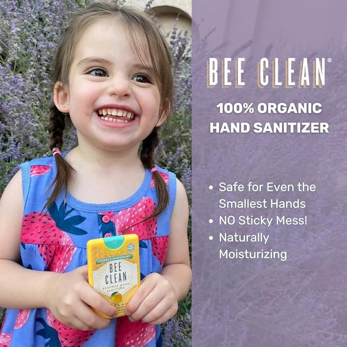 Organic Beeswax Hand Sanitizer Spray - 12-Pack (6 Lavender + 6 Citrus Peppermint), Travel Size Mist Spray with Organic Ethyl Alcohol, Moisturizing with Essential Oils, Non-Toxic, Made in USA
