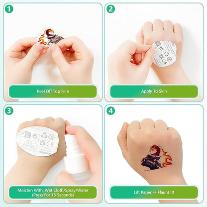 150+ Glow Kids Temporary Tattoos for Boys – Individually Wrapped, Waterproof, Glow in the Dark – Dinosaur, Ocean, Sports, Space