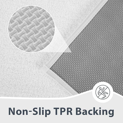 Bathroom Rugs 24" x 60", Non-Slip Extra Soft Absorbent Bath Rugs, Machine Washable Quick Dry Bath Mats for Bathroom Floor, Shower, Bathtub and Sink, White