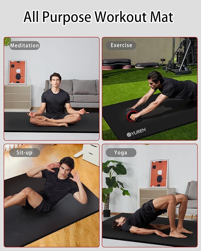 Yoga Mat Thick Wide Yoga Mats for Women Men Large Exercise Mat 78"x35" 1/2 Inch Workout Mat for Home Gym, with Carrying Yoga Bag