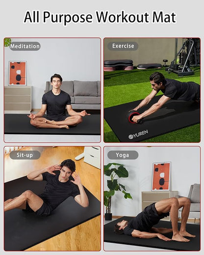 Yoga Mat Thick Wide Yoga Mats for Women Men Large Exercise Mat 78"x35" 1/2 Inch Workout Mat for Home Gym, with Carrying Yoga Bag