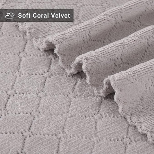 Homaxy 24 Pack Dish Towels for Kitchen (10 x 20 Inches, Grey), Super Soft and Absorbent Coral Velvet Dish Cloths for Washing Dishes, Nonstick Oil Fast Drying Microfiber Cleaning Cloth