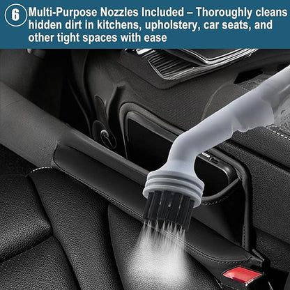 Handheld Pressurized Steam Cleaner with 11 Attachments – Portable Multi-Surface Steamer for Home, Mattress, Floors, Couch, Windows, Upholstery, Car, and Grout – Deep Cleaning & Stain Removal(White)