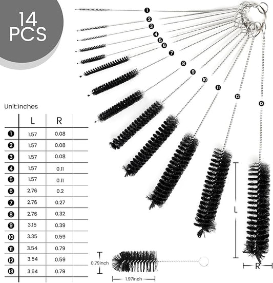 LOVEINUSA Straw Cleaner Brush, 14PCS 8.3 Inch Nylon Tube Brush Set, Bottle Cleaning Brushes for Sippy Cup, Tumbler, Water Bottle, Tight Spaces