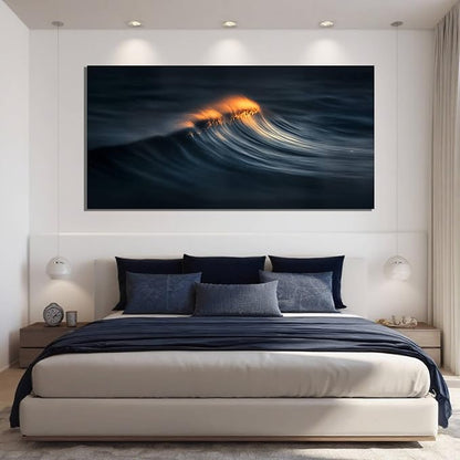 ZENPEE Black Hallway Decor and Gold Canvas Wall Art, Large Abstract Modern Wall Decor Posters for Bedroom or Living Room, 29" x 58