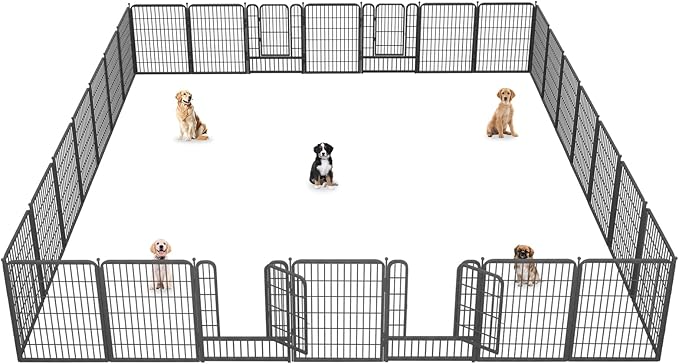 Dog Playpen 40" Height 28 Panels Portable Pet Fence Outdoor for Yard Puppy Playpen Indoor Dog Pen Outdoor, Heavy Duty Pet Playpen for RV, Camping, Yard