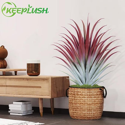 2ft Fake Spiked Agave Plant - Red Artificial Aloe Vera Plant 26 Inch - Tall Large Faux Floor Plants Perfect for Porch Door Step Home Office Patio Indoor Outdoor Decor (1 Pack)