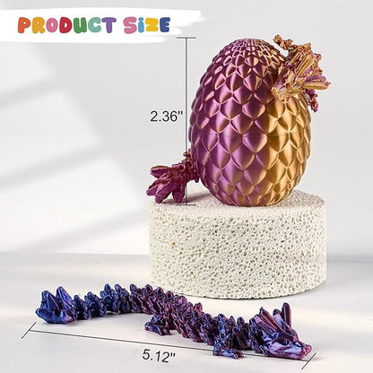 12PCS 3D Printed Dragon Eggs with Mini Dragons Inside – Sensory Fidget Toys for Adults & Kids, Eco-Friendly Egg Paper Packaging, Party Favors, Stress Relief Gifts (Series C)
