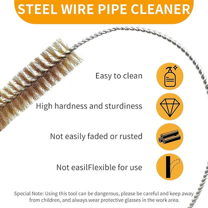 7pcs Brass Wire Tube Brushes Bottle Brush Set,11Inch Long Wire Brushes for Cleaning,Wire Pipe Cleaner Bore Brush Cleaning for Tubes,Bottle,Keyboards,Glass