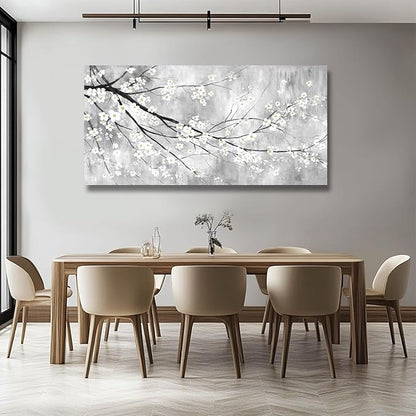 MLART99 Plum Blossom Decorative Floral Pictures Flower Prints Wall Art 24"x48" Botanical Poster for Bedroom Wall Decoration Living Room Pictures