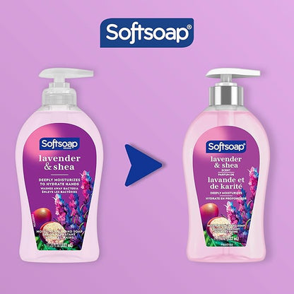 Softsoap Lavender & Shea Scent Liquid Hand Soap, Moisturizing Liquid Hand Soap, 11.25 Ounce, 6 Pack