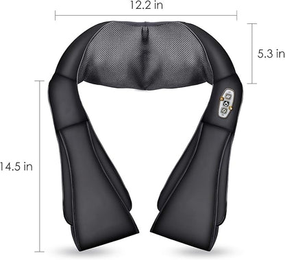 CooCoCo Shiatsu Neck Massager -4D Kneading Back Massager with Heat, Birthday Gifts for Dad/Women/Men, Deep Kneading Electric Massage Pillow, Massagers for Back and Neck Shoulder, Gifts for Christmas