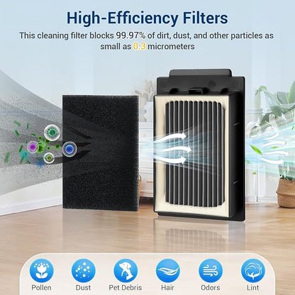 25 Pack Compatible with Ecovacs Deebot T50 Max Pro Omni,Only T50 Max Pro Omni Vacuum Cleaner Accessories Kit,2 Rubber Main Brush 6 Mop Pads 6 Side Brush 4 Hepa Filters 6 Vacuum Bags