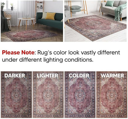 Keen Home Design 2x3 Rug - Machine Washable Entry Rug with Non-Slip Backing, Ideal for Enteryway, Kitchen, Bathroom, Laundry Room - Vintage, Easy Clean, Durable, Low Pile Rug - (2' x 3')