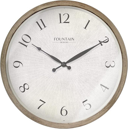 Modern Farmhouse Clock, No Ticking Silent Clock, Modern and Vintage (Light Gray Oak, 12 inch)