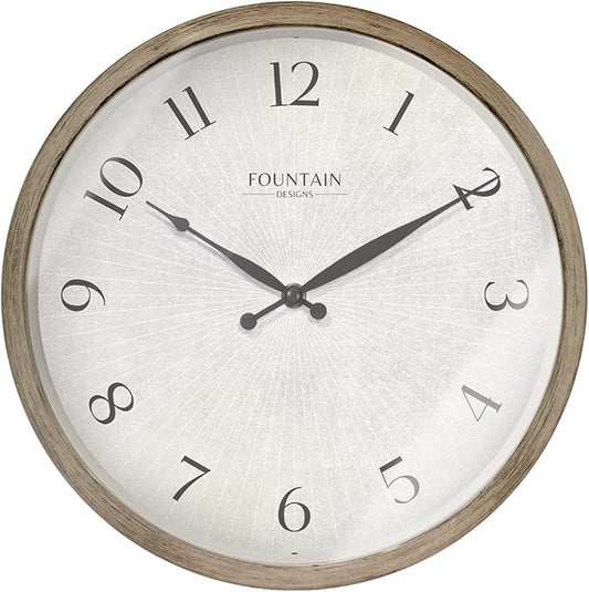 Modern Farmhouse Clock, No Ticking Silent Clock, Modern and Vintage (Light Gray Oak, 12 inch)