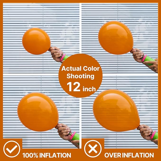 PartyWoo Burnt Orange Balloons, 50 pcs 12 Inch Boho Orange Balloons, Brownish Orange Balloons for Balloon Garland or Balloon Arch as Birthday Party Decorations, Baby Shower Decorations, Orange-F53