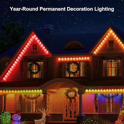 Permanent Outdoor Lights, RGB Eave Lights with App Control Remote, IP67 Waterproof LED String Lights for Christmas, Halloween, Outdoor, Garden Decoration