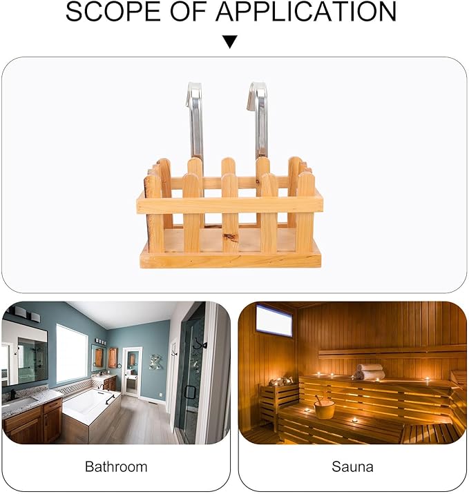 NUOBESTY Wooden Soap Hanging Basket Bathroom Storage Basket Shower Caddy over Tub Hanging Organizer for Bath Accessories