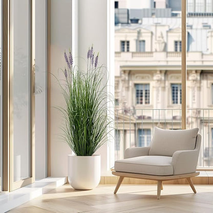 Artificial Plant 5ft Tall Artificial Lavender Plant,Faux Plants Indoor Home Decorative Artificial Plants & Flowers in Pot Fake Plant, House Plant Indoor