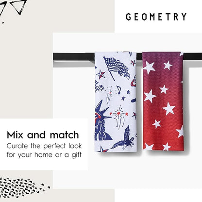 GEOMETRY Kitchen Tea Towel - Quick Dry Microfiber Cloth Dish Towels for Kitchen Drying - Premium Quick Dry Towel (Gradient Star, 1-Pack)
