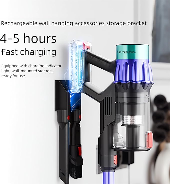 Cordless Vacuum Cleaner, 650W 40KPA 60 Mins Vacuum Cleaners for Home, Self-Standing Cordless Vacuum with Charging Dock Station, LED Display, Upgraded Anti-Tangle Stick Vacuum for Pet Hair/Carpet/Floor