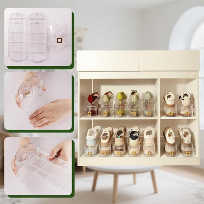 6 Pack Shoe Slots Organizer, Shoe Stackers Organizer for Closet Adjustable Shoe Holder Space Saver 50% Shoes Racks for Closet Organization