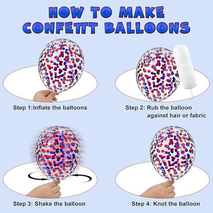 Red White and Blue Balloons, 75PCS Blue and Red Latex Party Balloons,12in and 5in Fourth of July Balloons for Celebrate Fourth of July Decoration