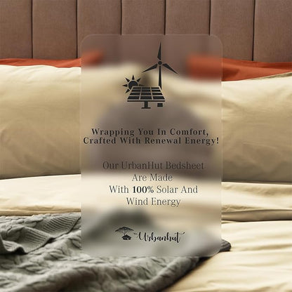 URBANHUT 800 Thread Count Egyptian Cotton Damask Striped King Size Sheets Set (4 Pc) - Ultra Soft & Smooth, Sateen Weave King Size Sheets, Luxury Hotel Sheets with 16" Deep Pocket - Sand