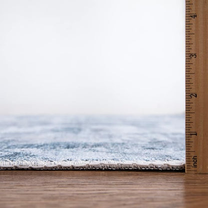 Bloom Rugs Caria Washable Non-Slip 5x7 Rug - Blue/Gray Modern Abstract Area Rug for Living Room, Bedroom, Dining Room, and Kitchen - Exact Size: 5' x 7'