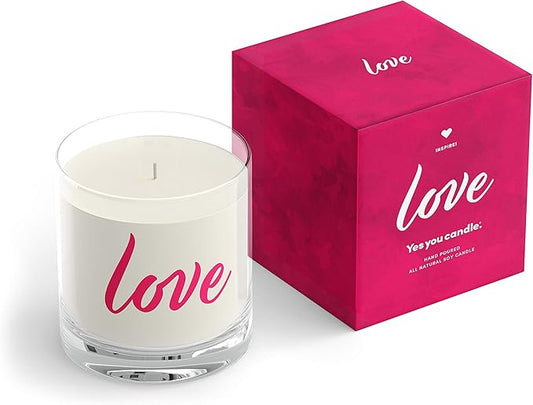 Love, Bergamot, Wine, Orange, Vanilla, Lillies & Musk, Highly-Scented, Inspirational Soy Candle, Made in USA, Pure Essential Oils, Aromatherapy, 9.5 oz