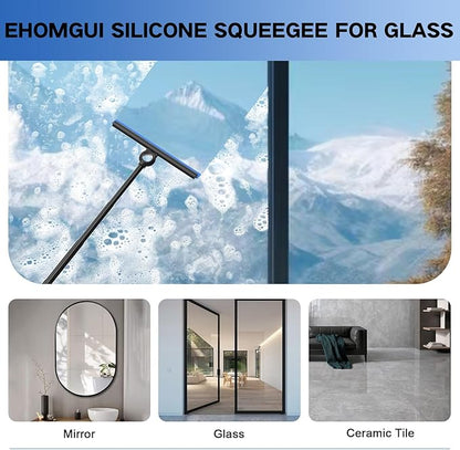 Squeegee for Window Cleaning, Shower Squeegee with Extension Pole, Telescopic Squeegee, Extendable Window Cleaner Tool for Car Windows, Tile Walls, Sliding Door, Shower Glass Door