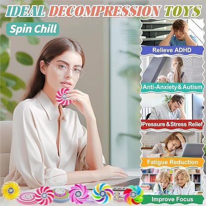 40 Pack Colorful Mini Fidget Spinners Bulk, Party Favors Birthday Gifts Christmas Stocking Stuffers for Kids Adults, Sensory Toys for Boys Girls ADHD Stress Relief, Treasure Box Classroom Prizes