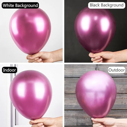 PartyWoo Metallic Hot Pink Balloons 50 pcs 12 Inch Metallic Pink Magenta Fushsia Latex Helium Balloons for Birthday Valentine's Day Bachelorette Wedding Baby Shower Party Decorations Pink-G114