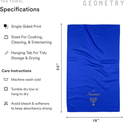 GEOMETRY Christmas Kitchen Towels - Quick Dry Microfiber Cloth Dish Towels for Kitchen Drying - Premium Quick Dry Towel (Happy Hanukkah, 1 Pack)