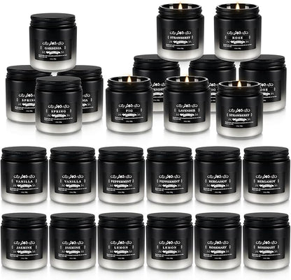 24 Pack Scented Candles with Added Natural Essential Oils, 3.5oz, Suitable for Various Festivals, Parties, Yoga, and Home Scened