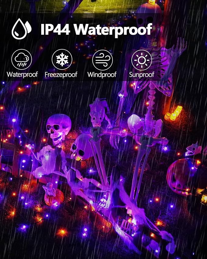 Smart Color Changing Halloween Lights, 107FT 300LED App Control RGB LED String Light with Remote & Timer, Music Sync Multiple Modes Twinkle Christmas Tree Light Waterproof Halloween Decorations