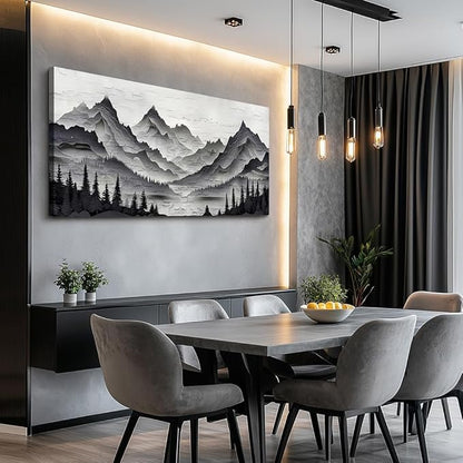 ZUITINGHUA Canvas Wall Art For Living Room Wall Decor For Bedroom Office Wall Decoration Black Mountains Landscape Painting Farmhouse Pictures Artwork Room Aesthetic Home Decor 20x40 In