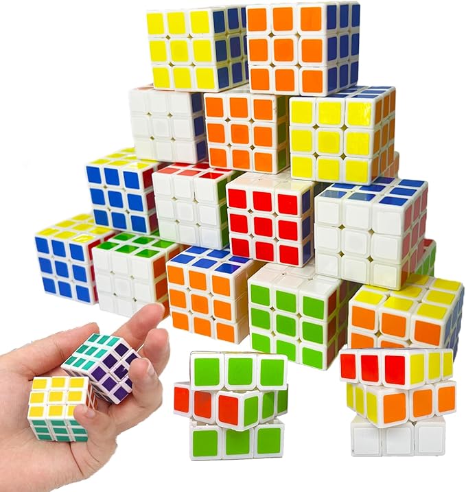 24 Pack Mini Cube Puzzle Party Favors for Kids, 1.18in 3x3 Magic Cube School Rewards & Classroom Prize for Students, Birthday Party Favors Easter Christmas Stocking Stuffers Gifts for Kids
