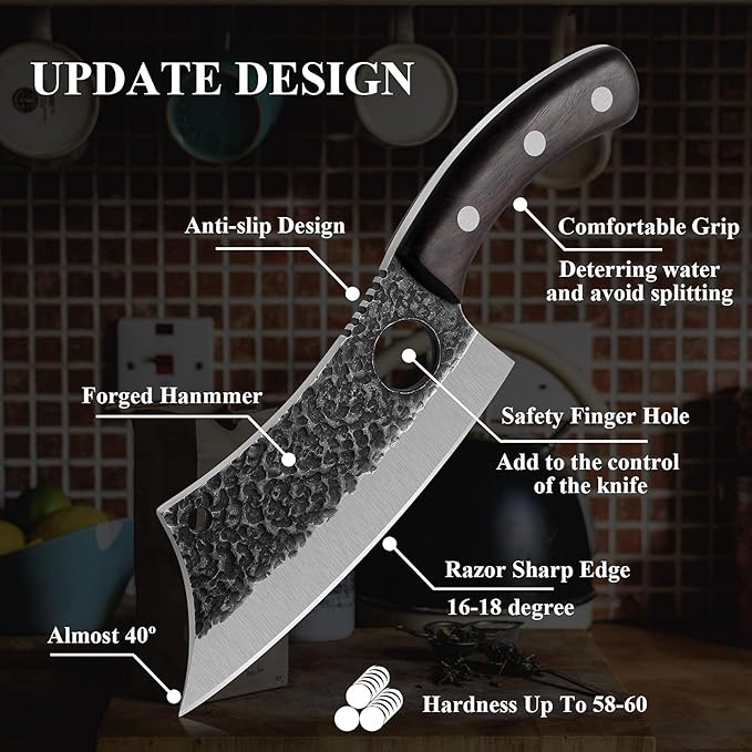 Upgraded Huusk Kitchen Chef Knife Viking Knife with Sheath Japanese Forged Japan Knives Boning Knife
