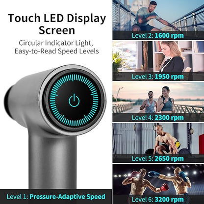 arboleaf Massage Gun deep Tissue, 6 Speeds Powerful Handheld Percussion Muscle Massager Gun with Portable Travel Case for Back, Shoulder, Sore Muscles, Pain Relief for Athletes, Relax, Gifts